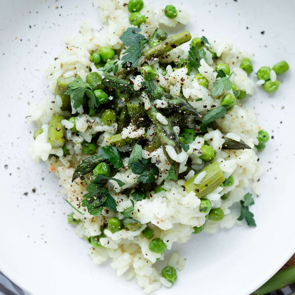 Veganes Risotto mit Spargeln und Erbsen