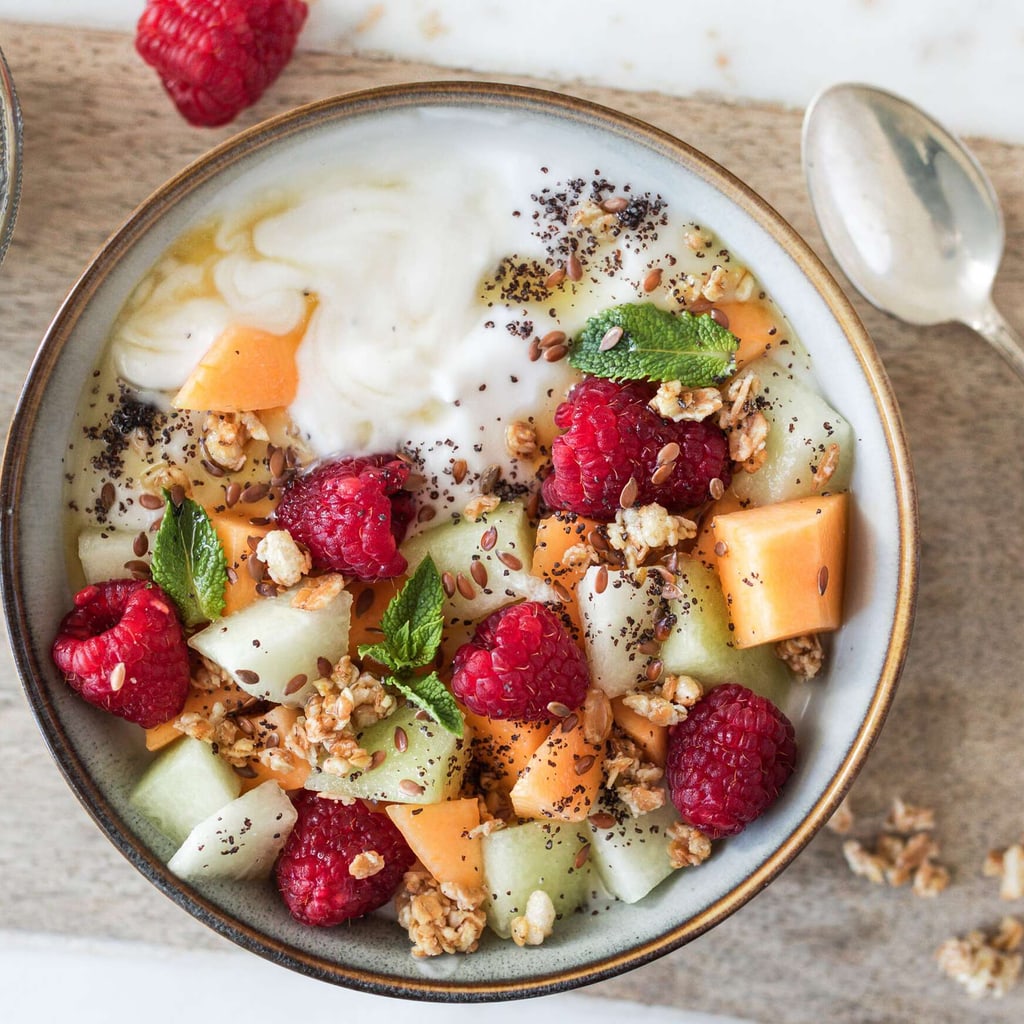 Melonen-Himbeer-Joghurt Bowl