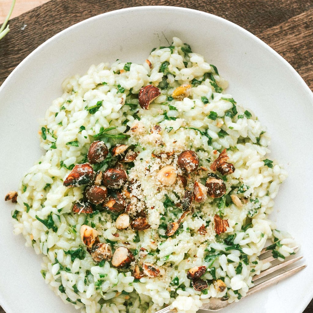 Grüner Risotto mit Haselnuss-Pesto