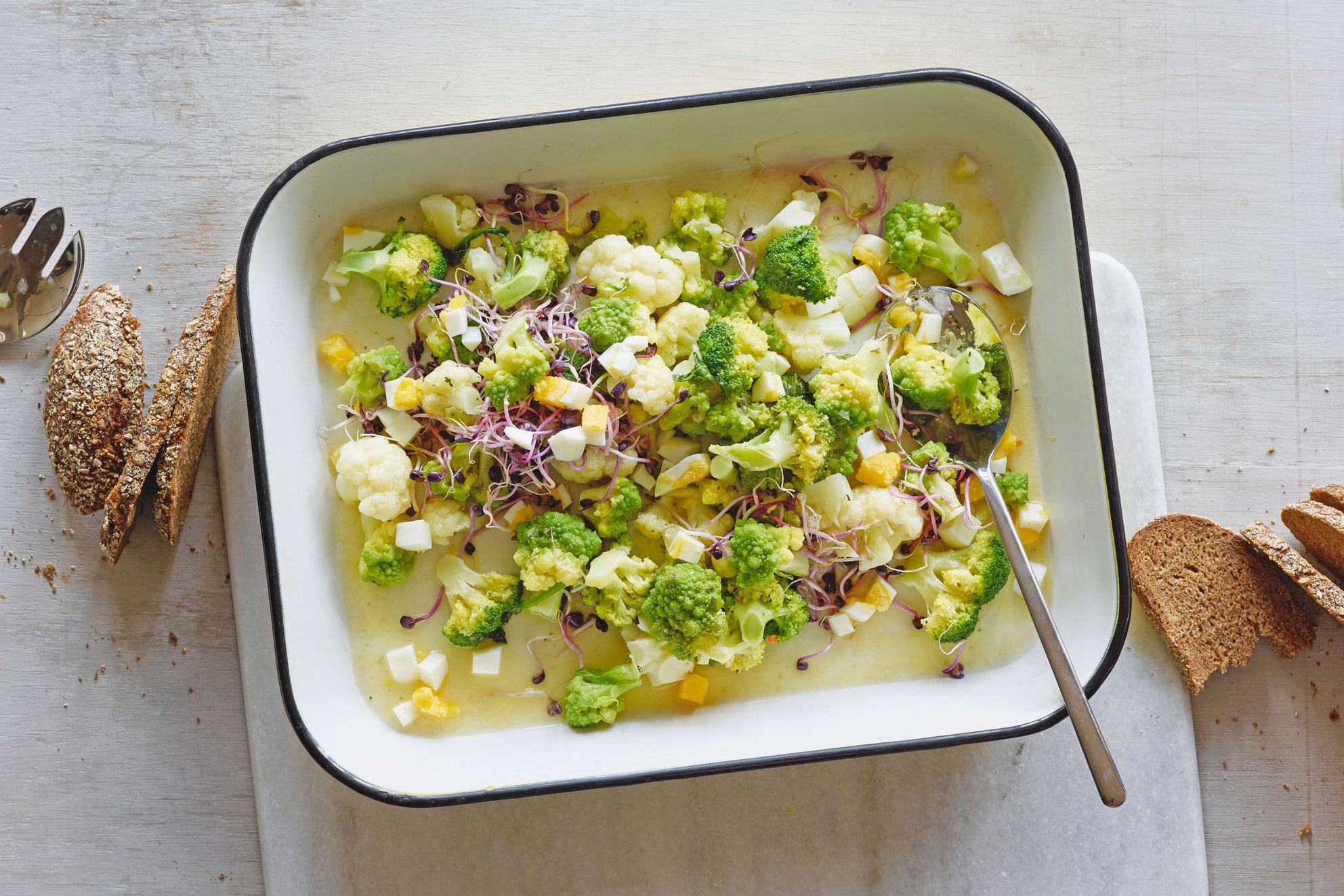 Rezept: Blumenkohl-Broccoli-Salat mit Ei | Migros iMpuls
