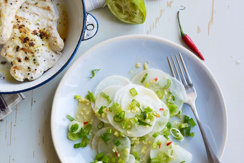 Rezept: Truthahnschnitzel mit Rettichsalat | Migros iMpuls Rezept: Truthahnschnitzel mit Rettichsalat | Migros iMpuls