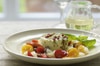 Flan de chou-rave avec salade de tomates