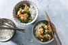 Tofu-Stir-fry mit Crevetten und Gemüse