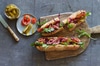 Pastrami-Sandwich mit Rotkabis
