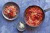 Spaghetti de lentilles et carbonara aux légumes grillés