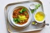 Curry d'agneau avec riz au curcuma