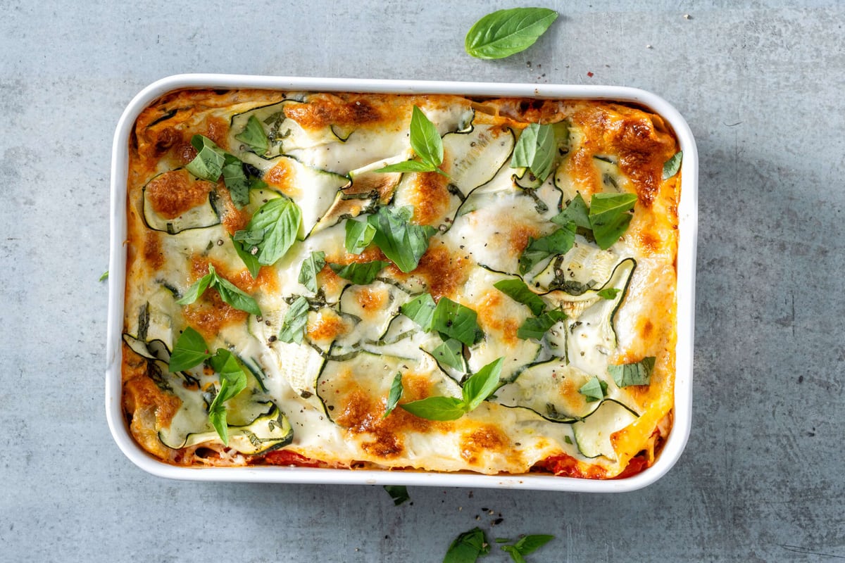 Zucchetti-Lasagne mit Mozzarella