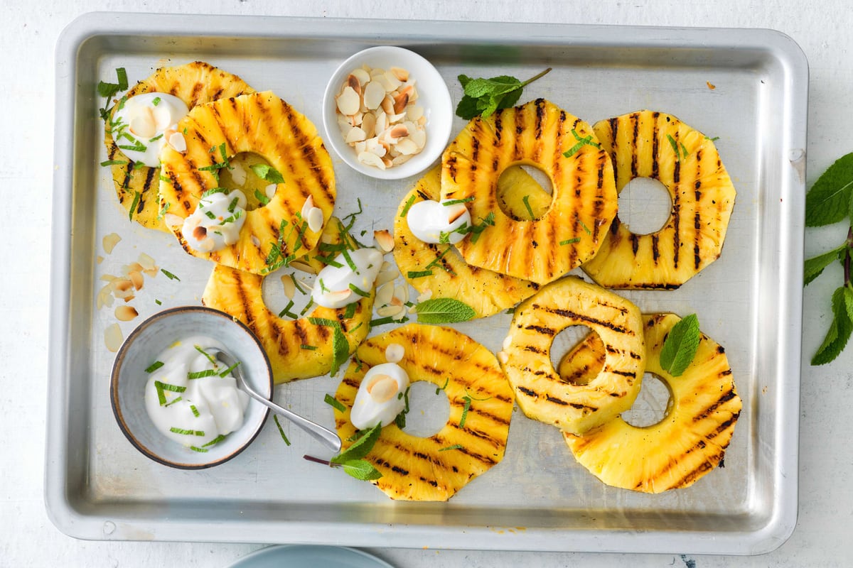 Grillierte Ananas mit Kokoscreme