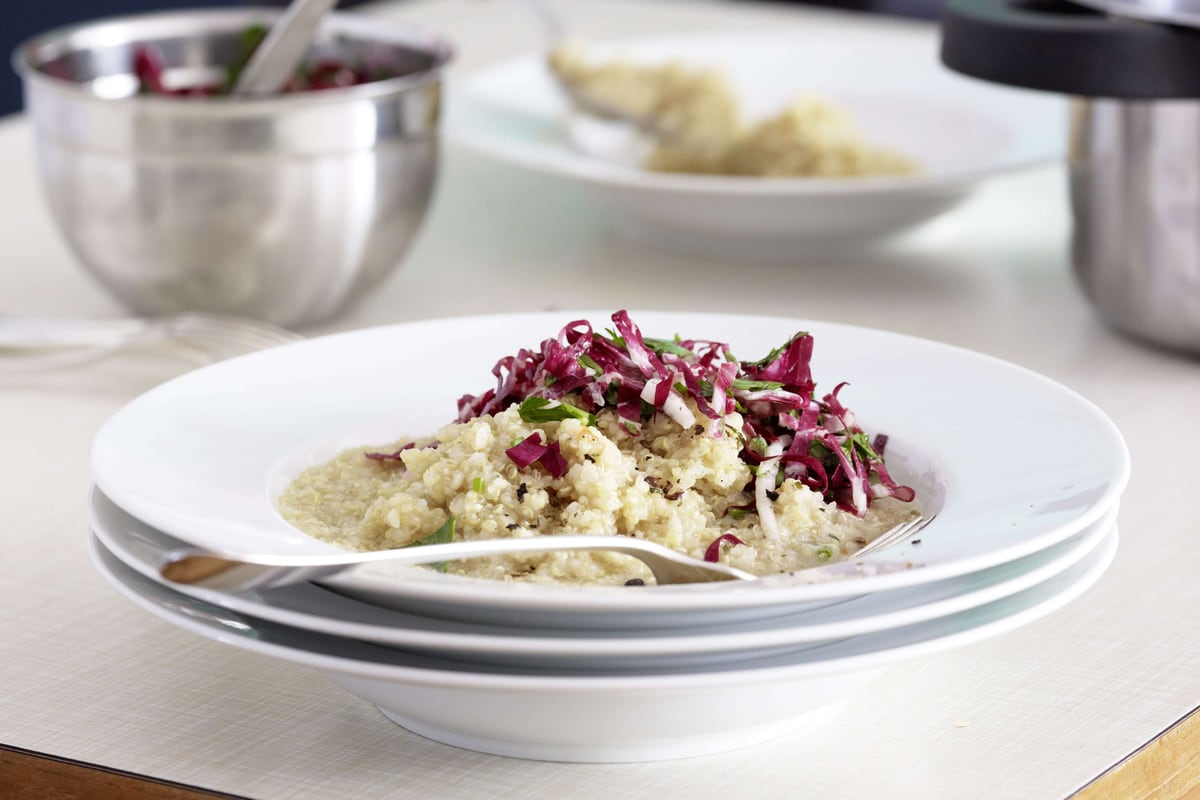 Risotto de quinoa avec salade de cicorino rosso