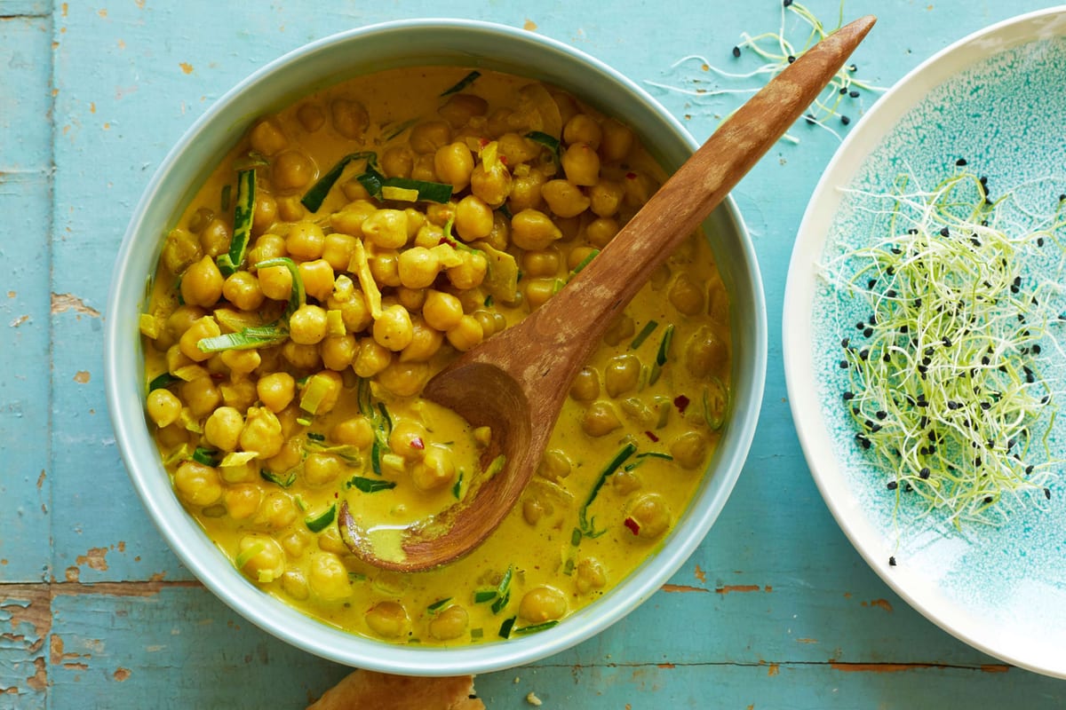 Pois chiches au curry jaune