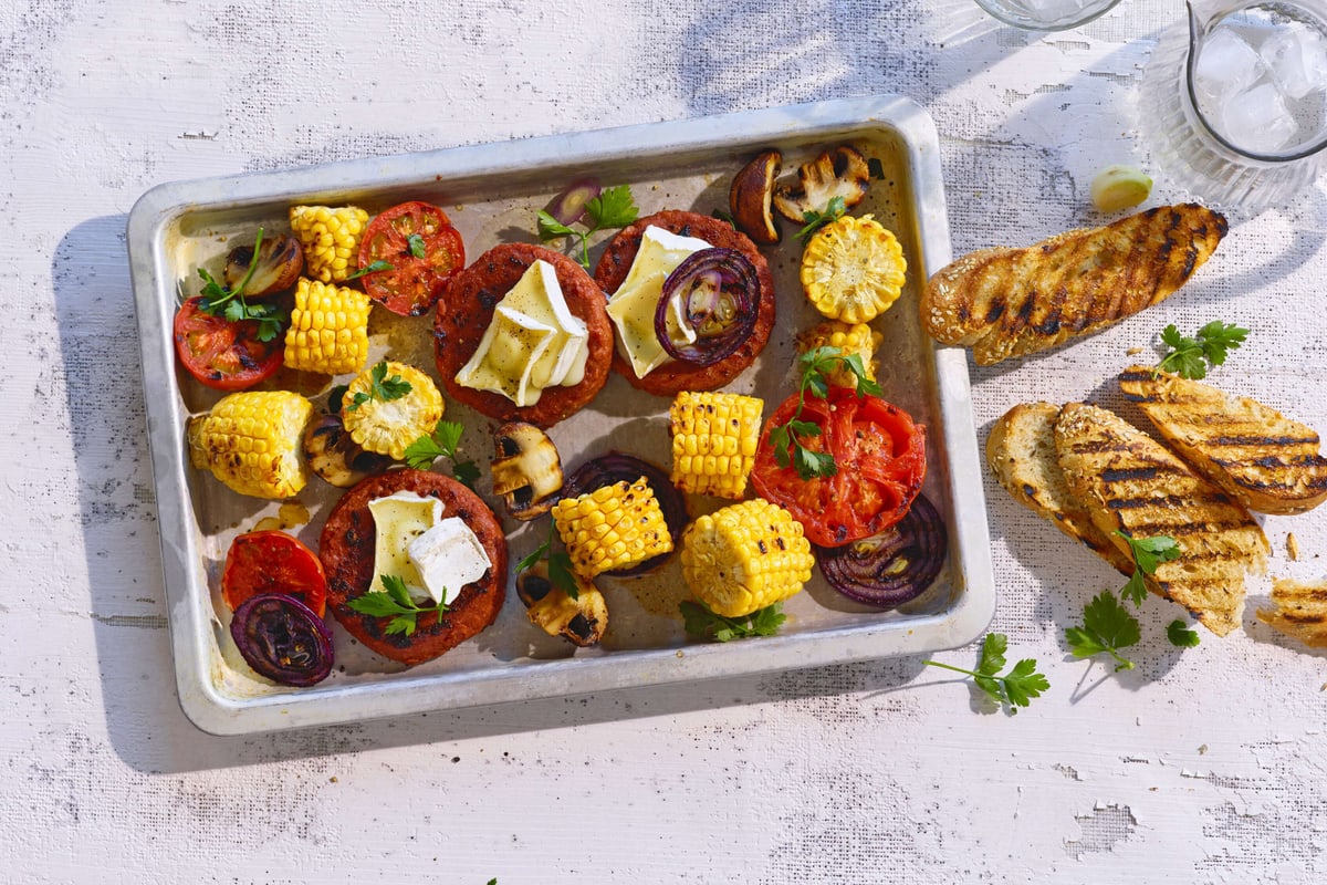 Plant based Grill-Patty mit Gemüse