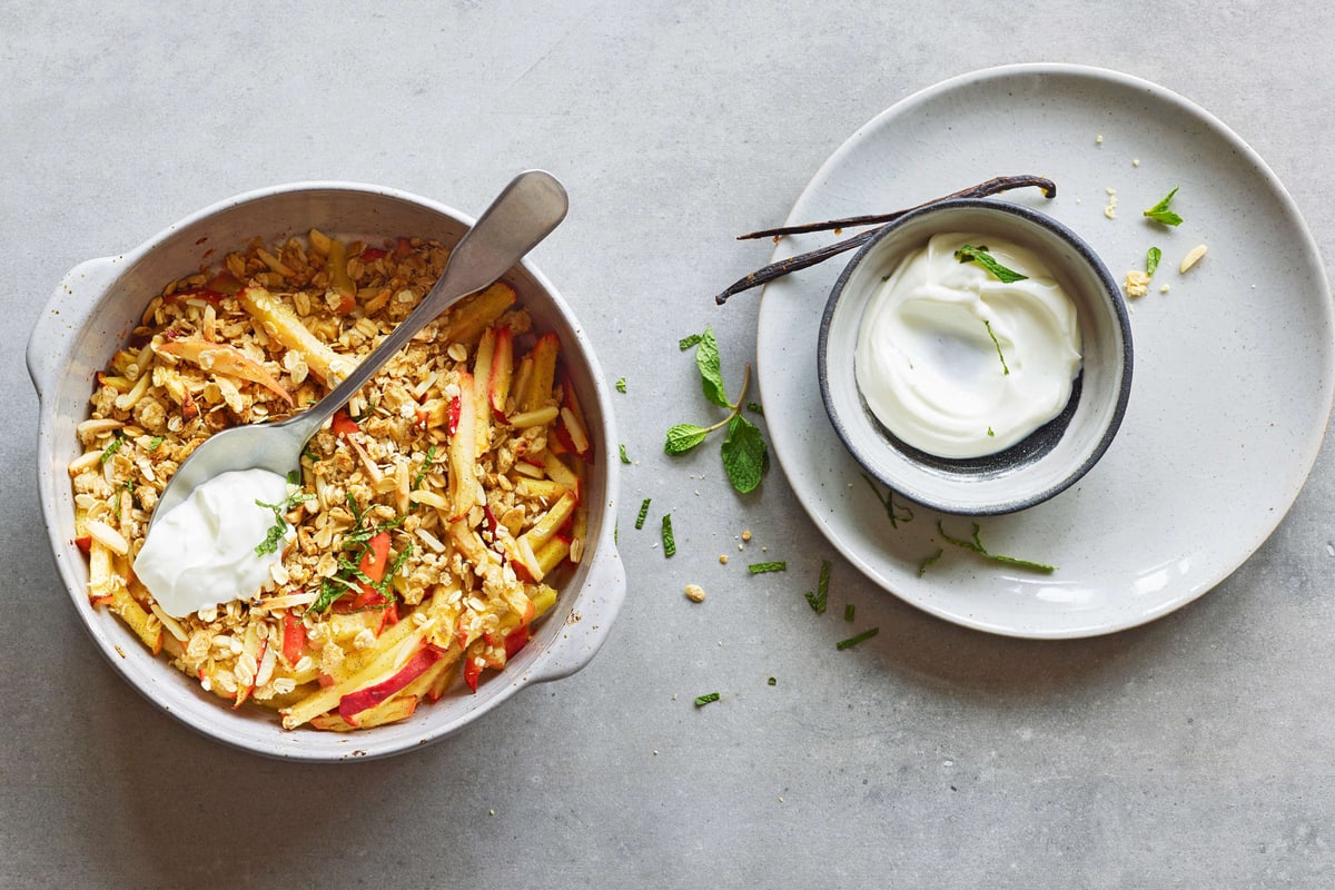 Crumble di mele con yogurt