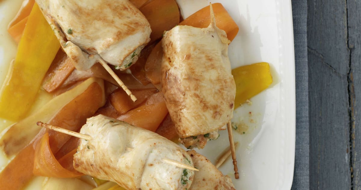Poulet-Involtini auf Wurzelgemüse | Rezept