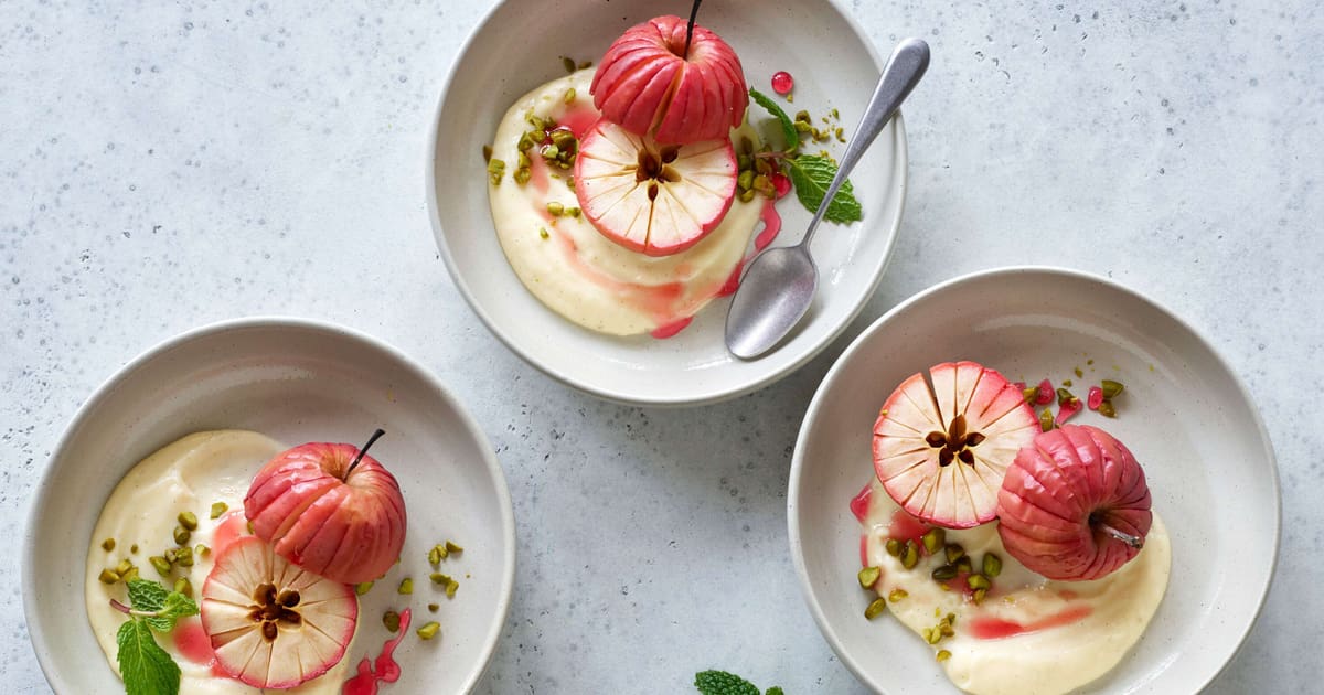 Gerösteter Apfel mit Vanillecreme | Rezept