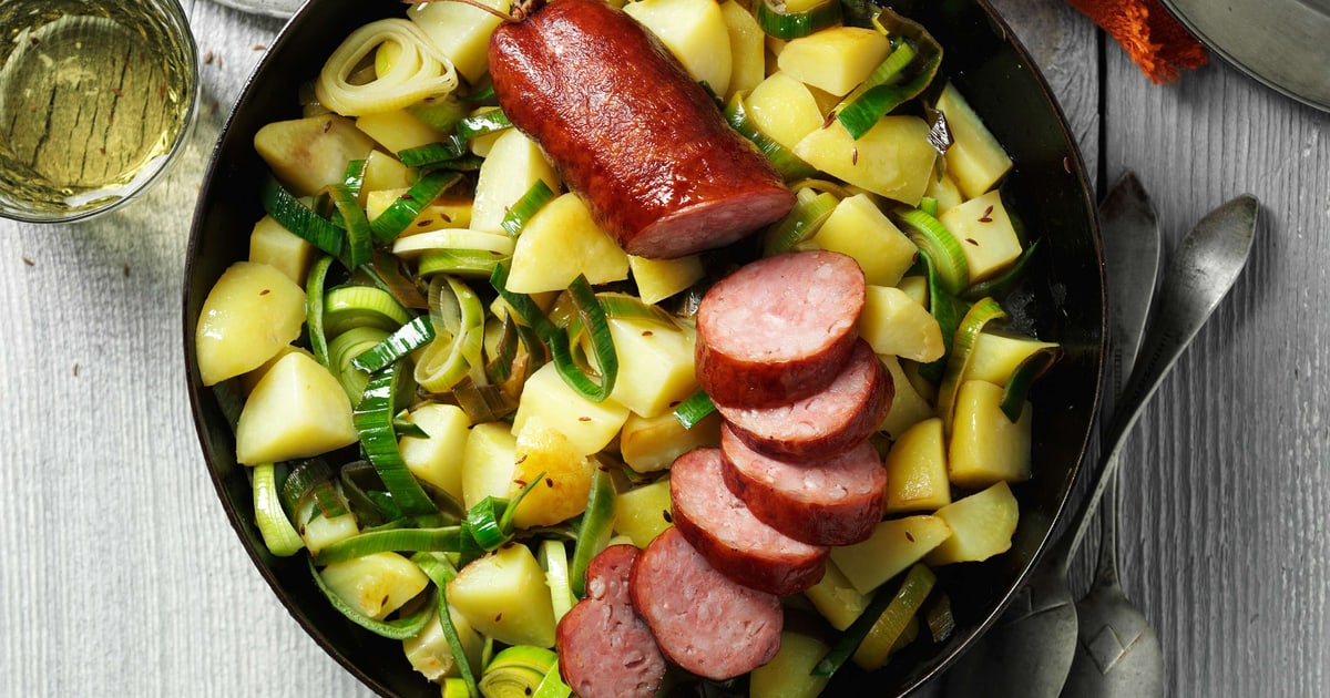 Saucisson mit Kartoffel-Lauch-Gemüse | Migusto