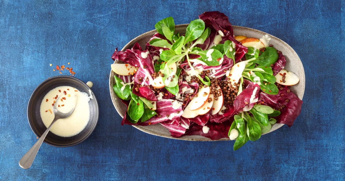 Salade de doucette et de chicorée avec pomme et lentilles Recette — free download