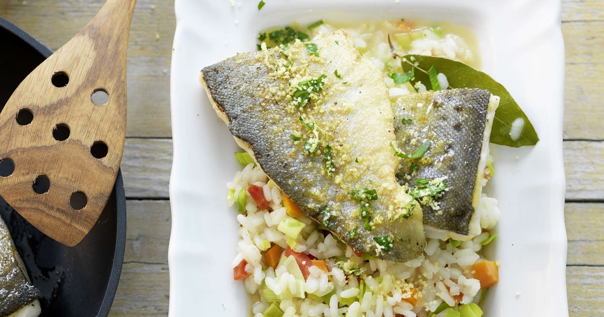 Risotto mit würzigem Forellenfilet | Rezept