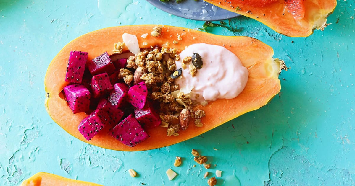 Papaya mit Quark und Granola Migusto