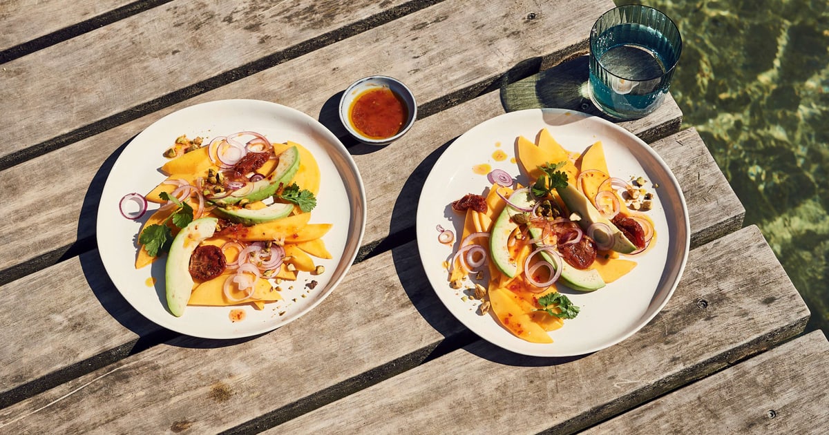 Süss-saurer Mango-Avocado-Salat | Rezept