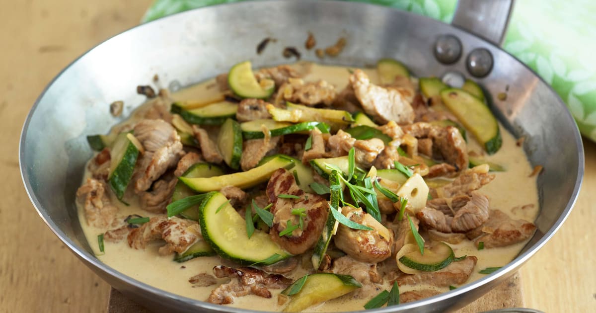 Émincé de veau à l’estragon avec sauce aux courgettes Migusto