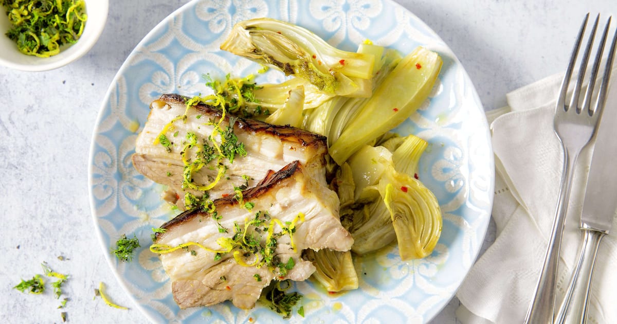 Fenouil braisé avec lard Migusto