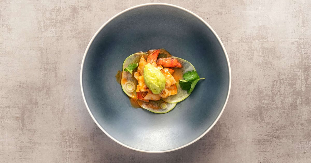 Crevetten mit Avocadoglace | Rezept