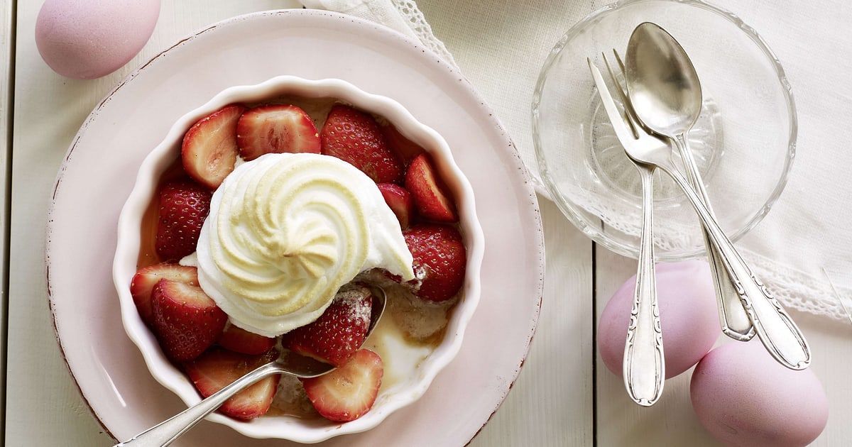 Marinierte Erdbeeren mit Baiserhaube | Rezept