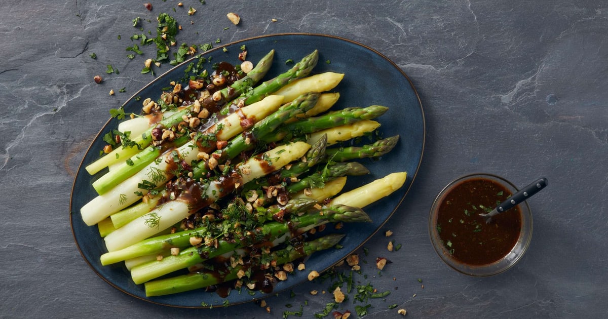 Carottes grillées, vinaigrette au beurre noisette