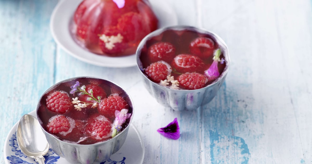 Prosecco-Holunderblüten-Gelee mit Himbeeren | Rezept