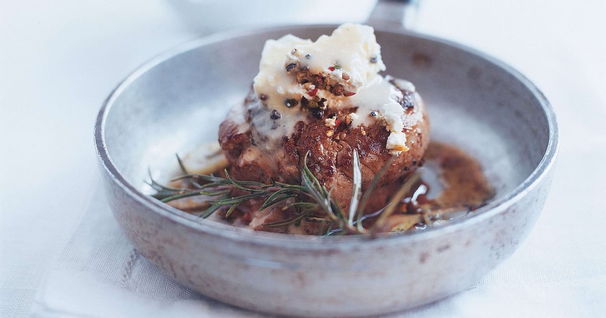 Tournedos au fromage au poivre et sauce au cognac Migusto