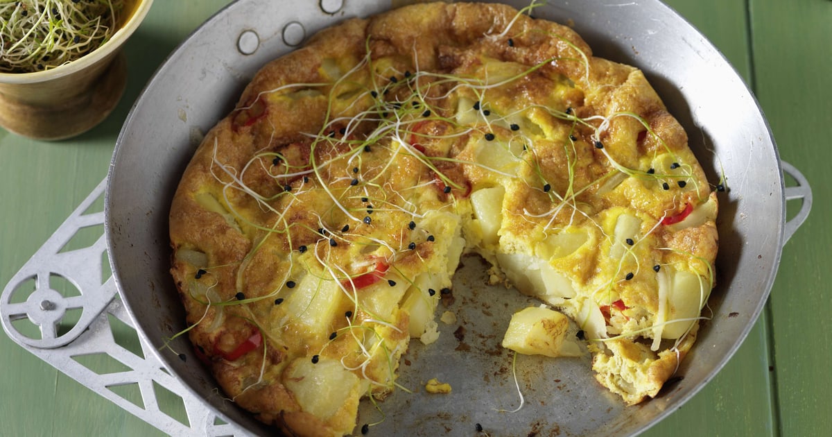 Chili-Frittata mit Zwiebelsprossen | Rezept