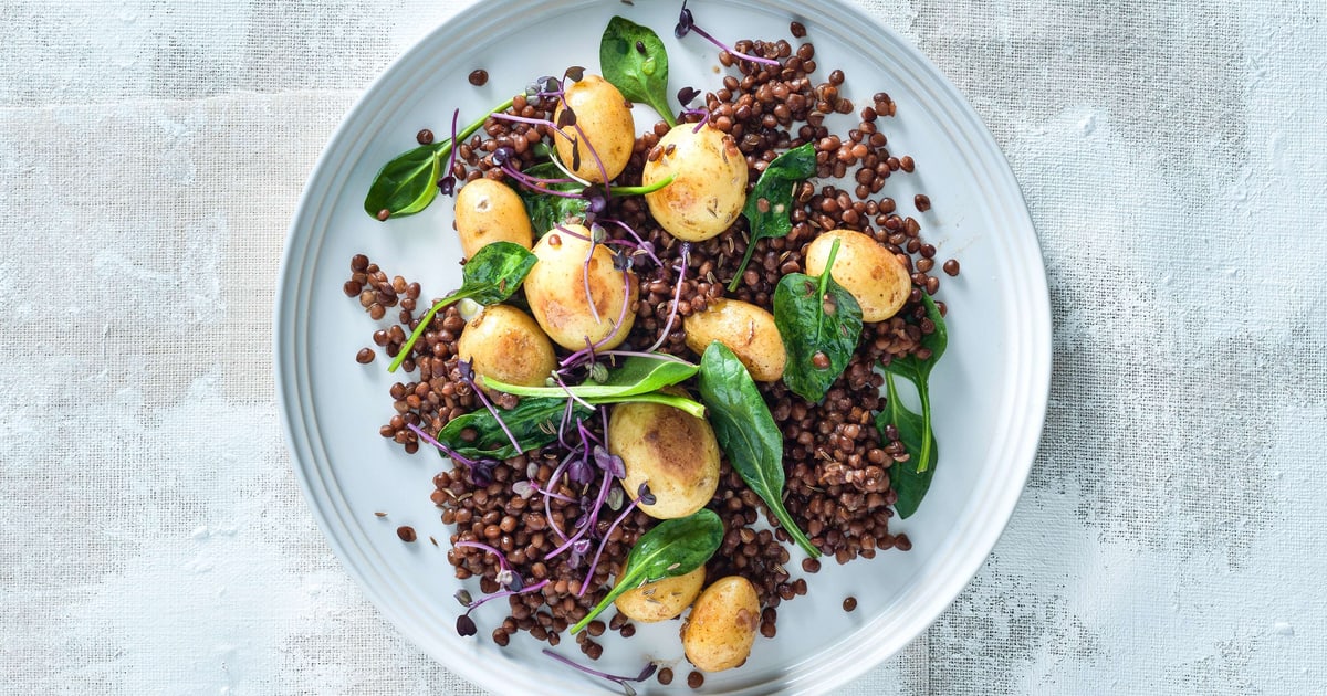 Kartoffelsalat mit Linsen | Rezept