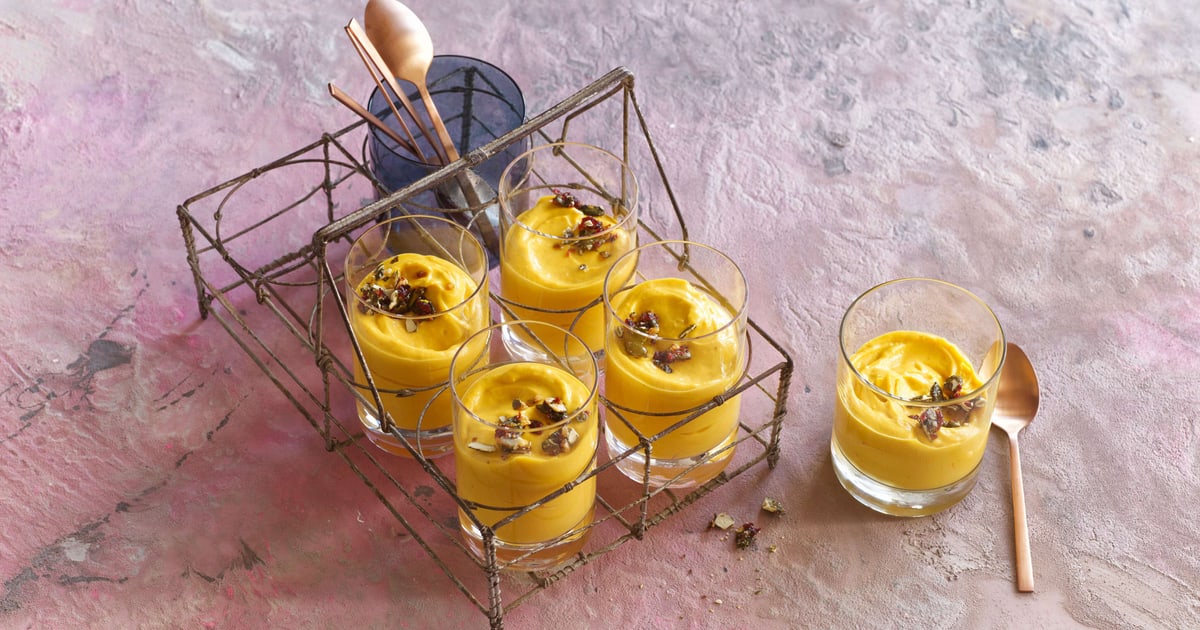 Süsse Kürbiscreme mit Kürbiskernkrokant | Rezept