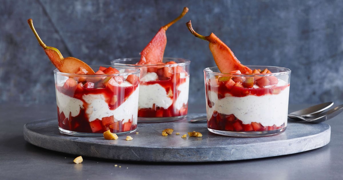 Quarkcreme mit Marroni und pochierten Birnen | Rezept Quarkcreme mit Marroni und pochierten Birnen | Rezept