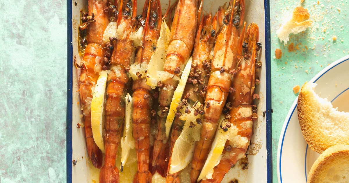 gamberoni all'arancia e limone al forno