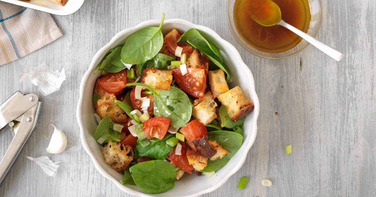 Insalata di pane agli spinaci