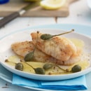 Merluzzo nero saltato ai cucunci e al limone