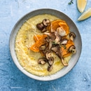 Funghi e zucca al forno con polenta