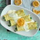 Cannelloni all’aglio orsino con panna al limone