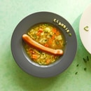 Soupe alphabet avec saucisse de Vienne