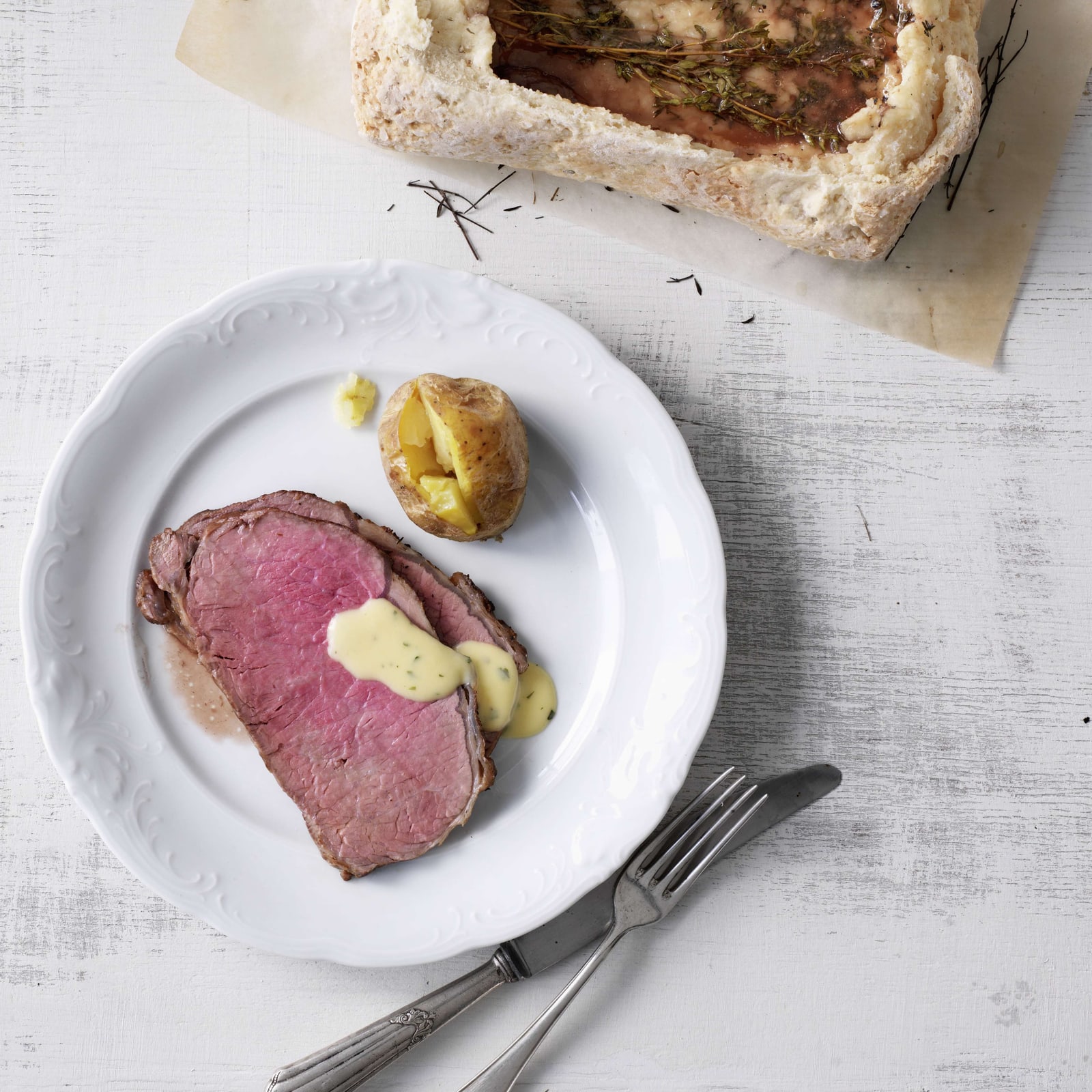 Entrecôte de boeuf avec sauce au vin rouge et à la moutarde Migusto