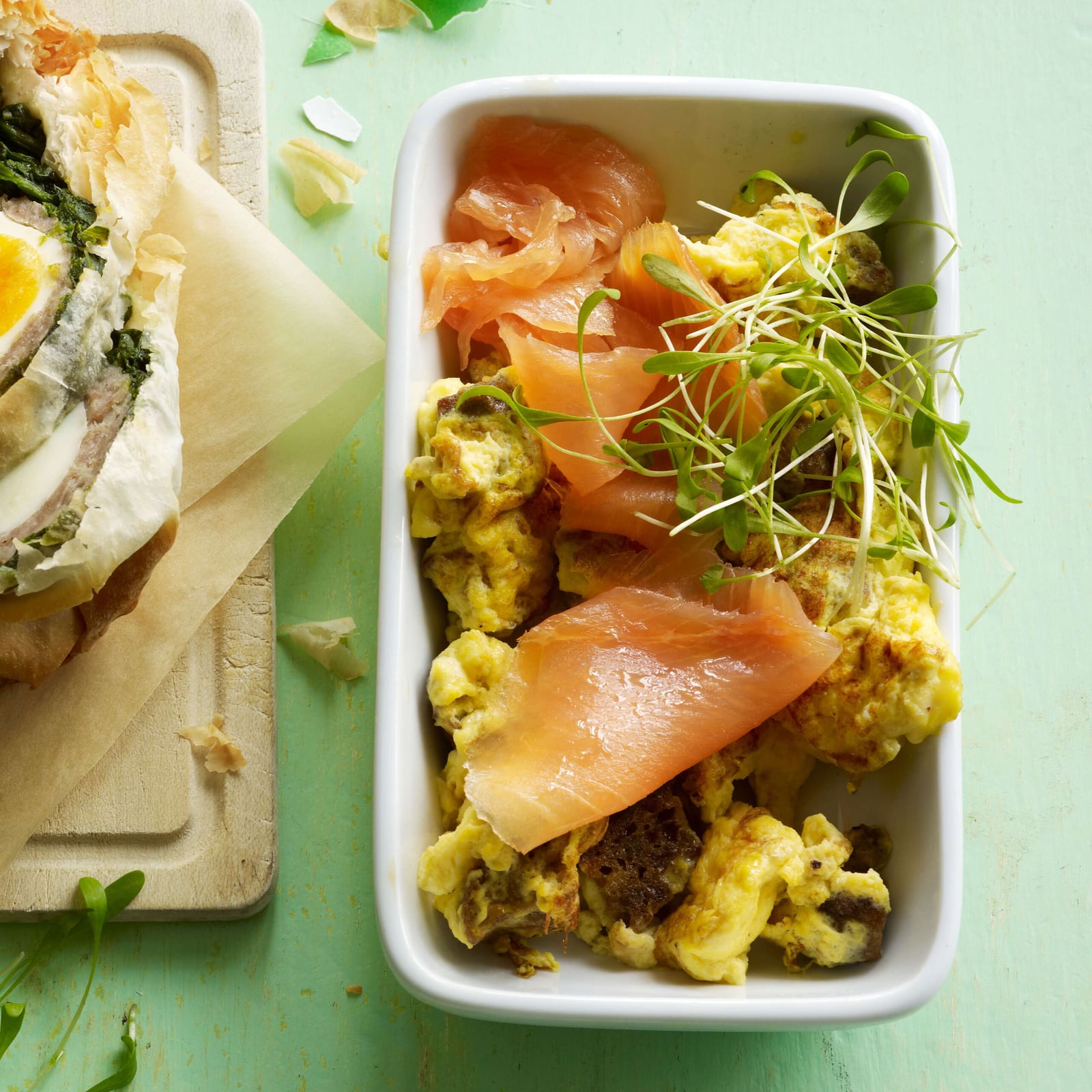 Rührei mit Lachs und Rucola | Rezept