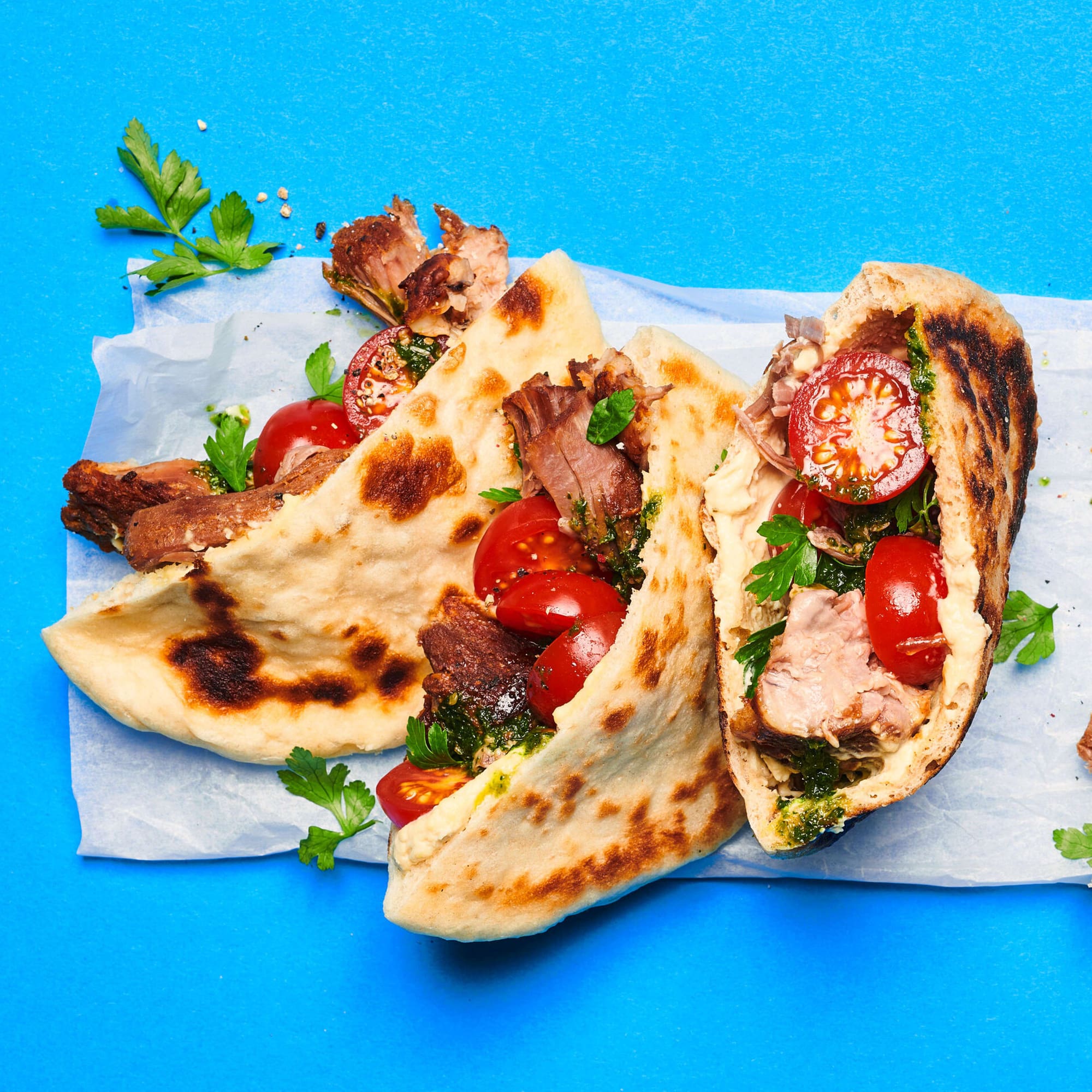 Lamm-Pita mit Hummus | Migusto