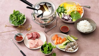 Fondue chinoise surf and turf