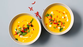 Soupe à la courge avec ras el-hanout et citron vert