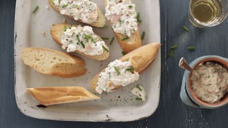 Crostini sans gluten à la truite