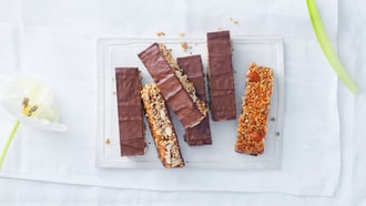 Barres au müesli nappées de chocolat