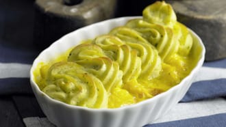 Gratin di pesce e purea di patate