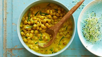 Pois chiches au curry jaune