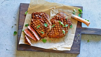 Rindshohrückensteak mit Honig